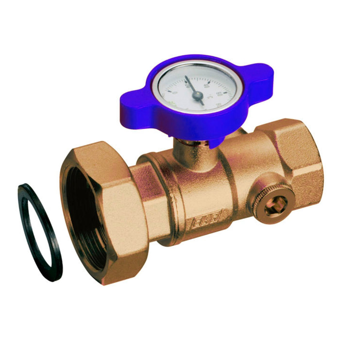 FAR Rubinetterie 3045 pump ball valve with temperature gauge