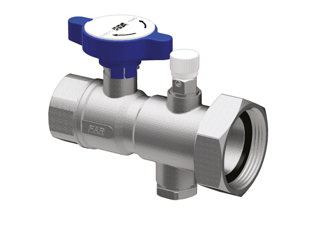 FAR Rubinetterie 3078 temperature gauge holder ball valve complete with swiveling nut