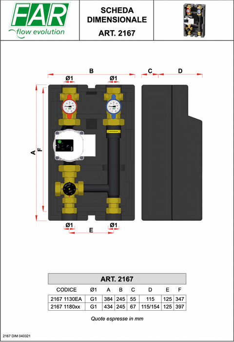 FAR Rubinetterie 2167 Set point booster unit