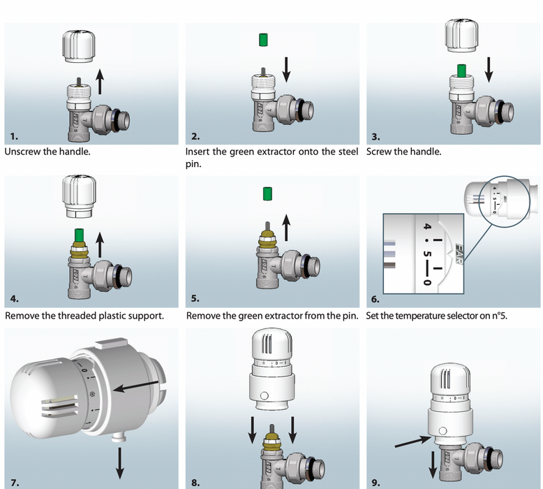 Far rubinetterie thermostatic valve & lockshield pack