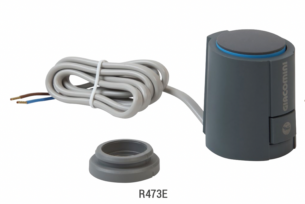 Giacomini R473E Thermo-electric actuator, normally closed, Clip Clap