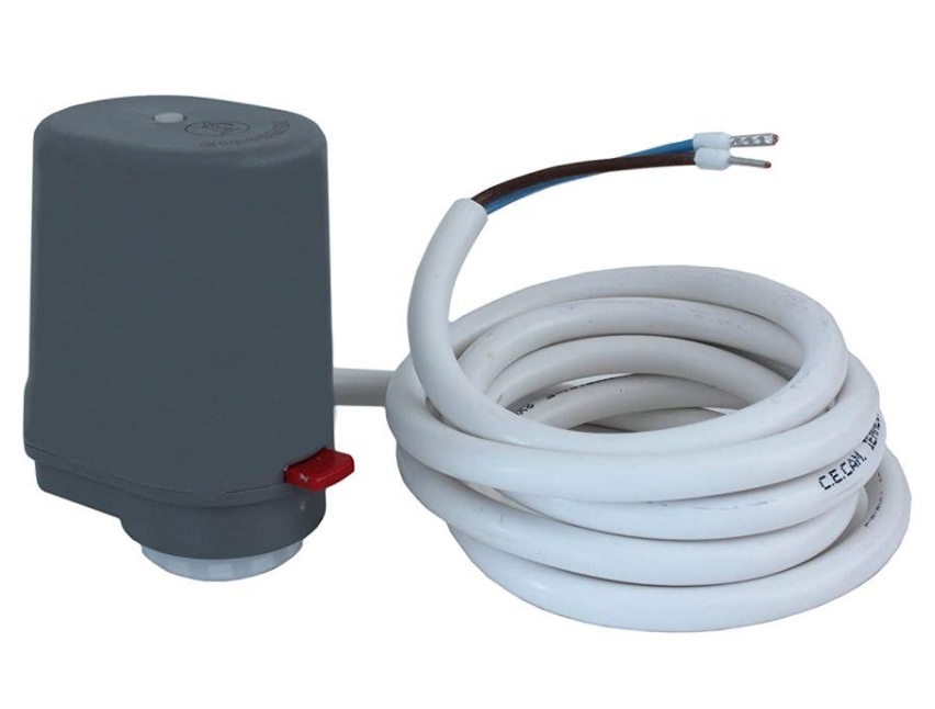 Giacomini R473 Thermo-electric actuator, normally closed. Cable length 1 m. With new high efficiency thermo-electric probe.