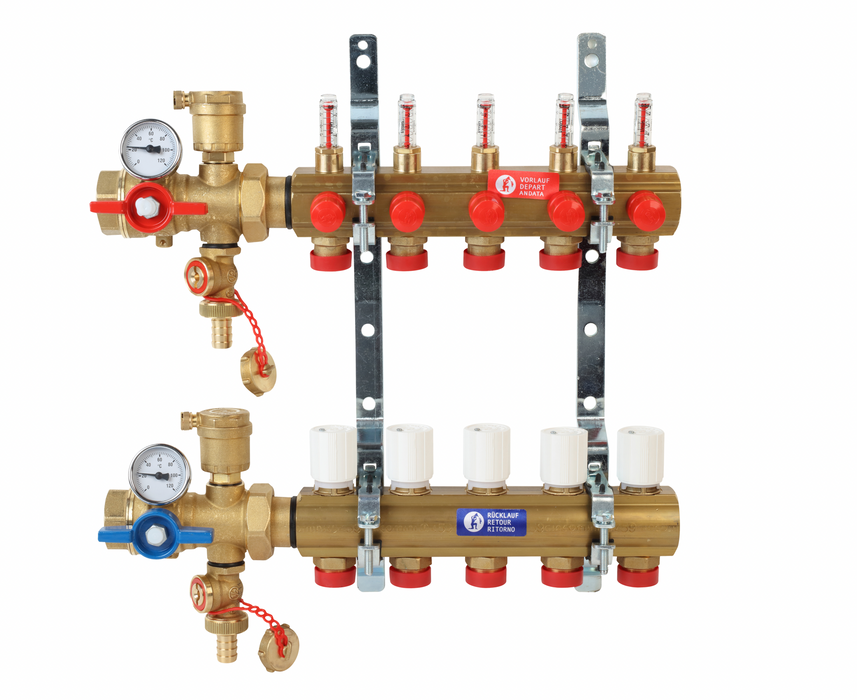 R553FK Preassembled brass manifold kit with flow meters