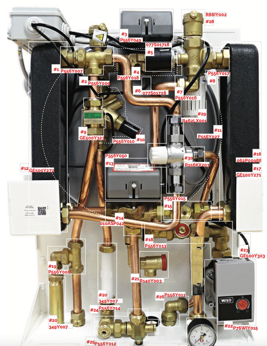 Giacomini 010ASP042 3 port divertor body for GE556 HIU