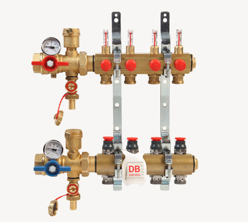 Giacomini R553FKDB Brass manifold with dynamic flow balancing