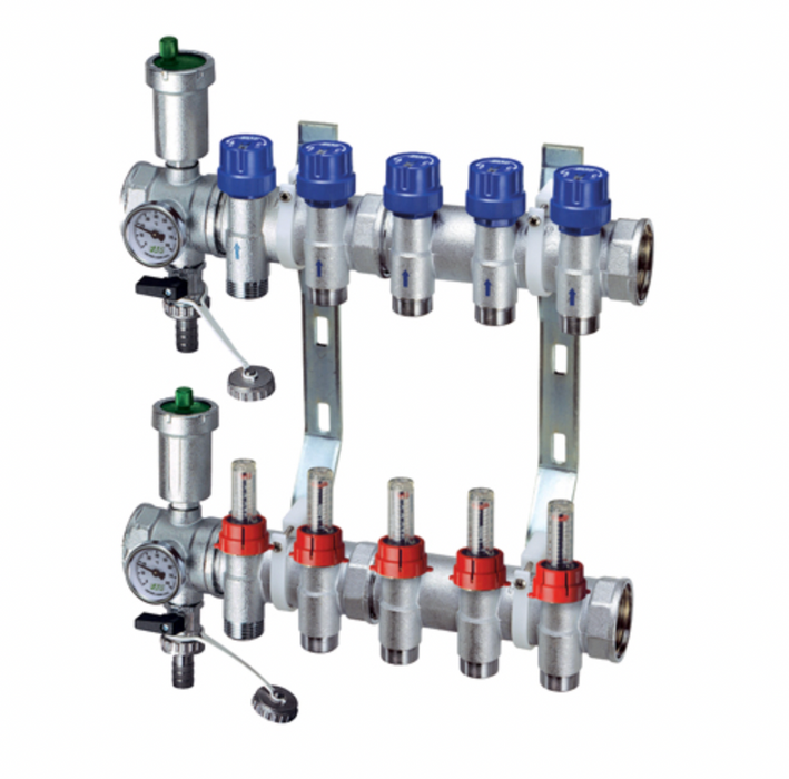 FAR Rubinetterie 3561 Pre-assembled chrome-plated brass manifold