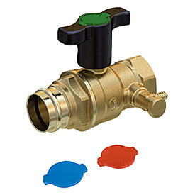 R851VTS Ball valve, press connections, with 1/4 drain cock for heating/cooling.